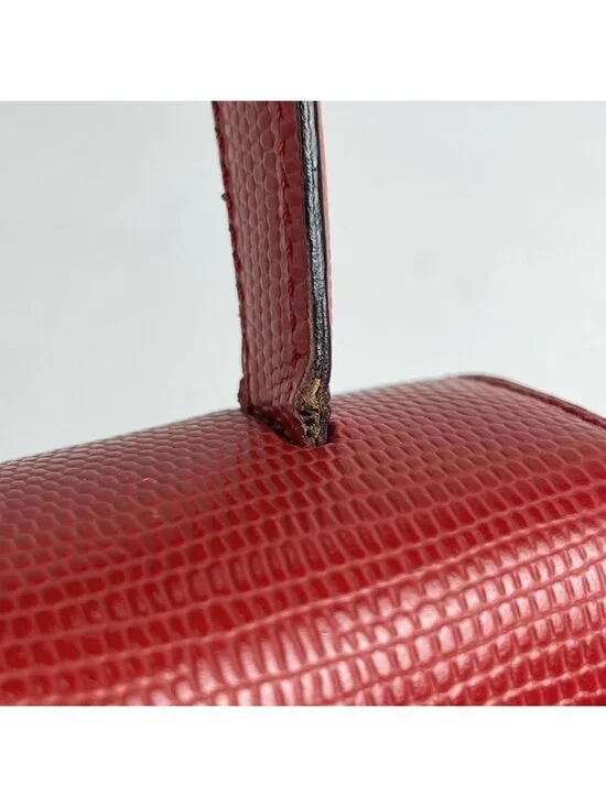 Celine Blason Logo 2-Way Shoulder Bag Leather Red - Picture 4 of 9